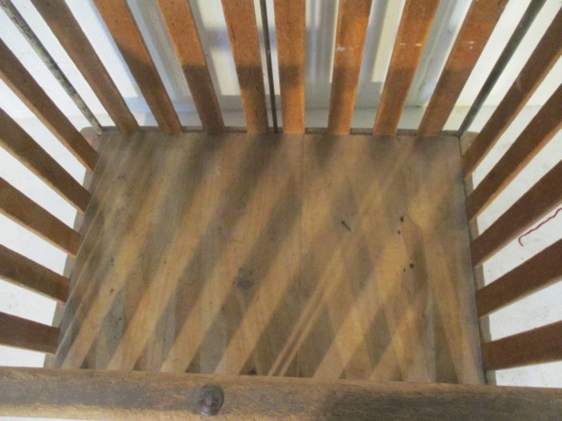 A slatted wooden bobbin trolley - length 109cm, width 70cm - Image 4 of 5