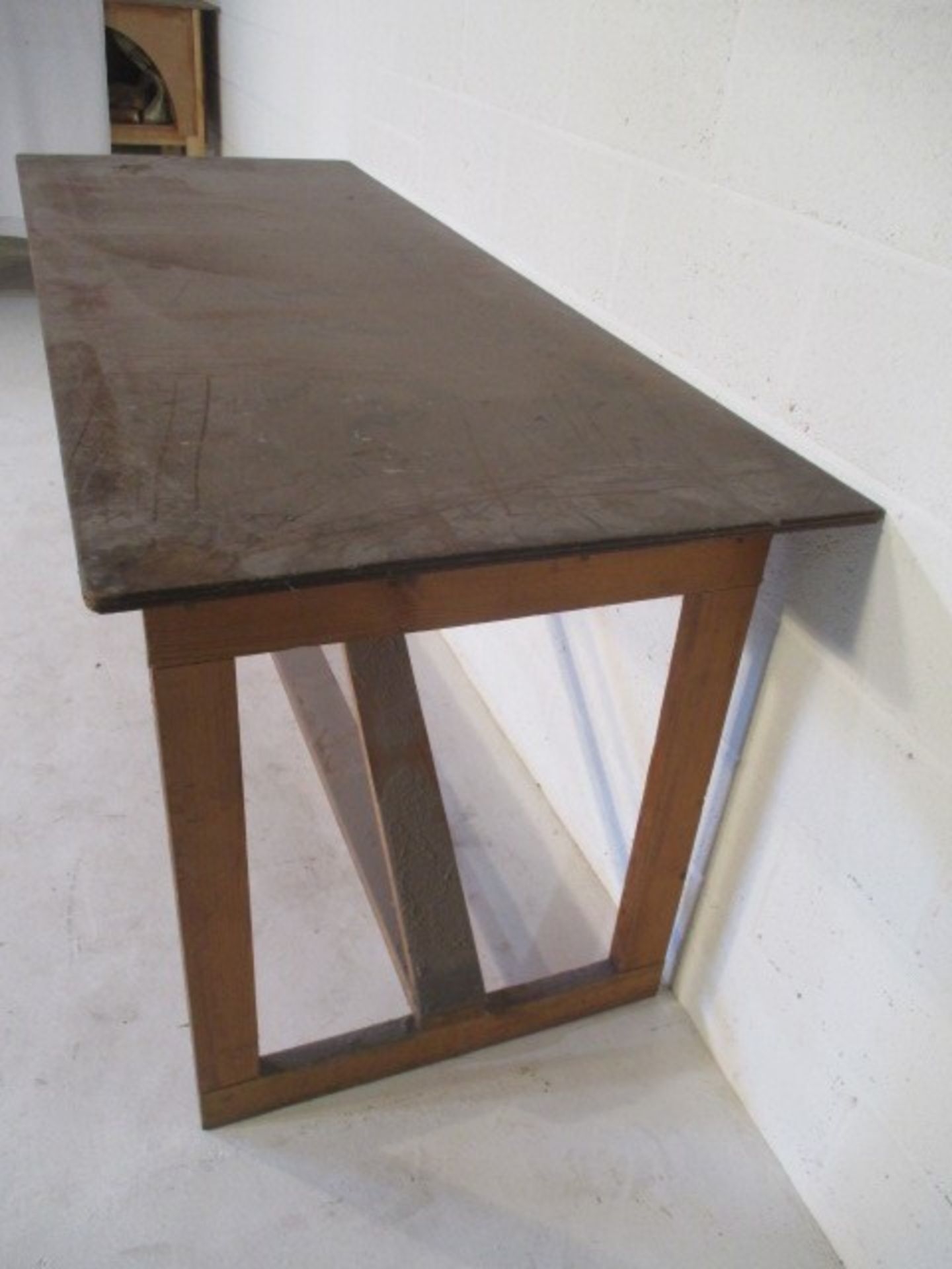 A handmade trestle style table, 205 cm x 72 cm x 90 cm - Image 4 of 5
