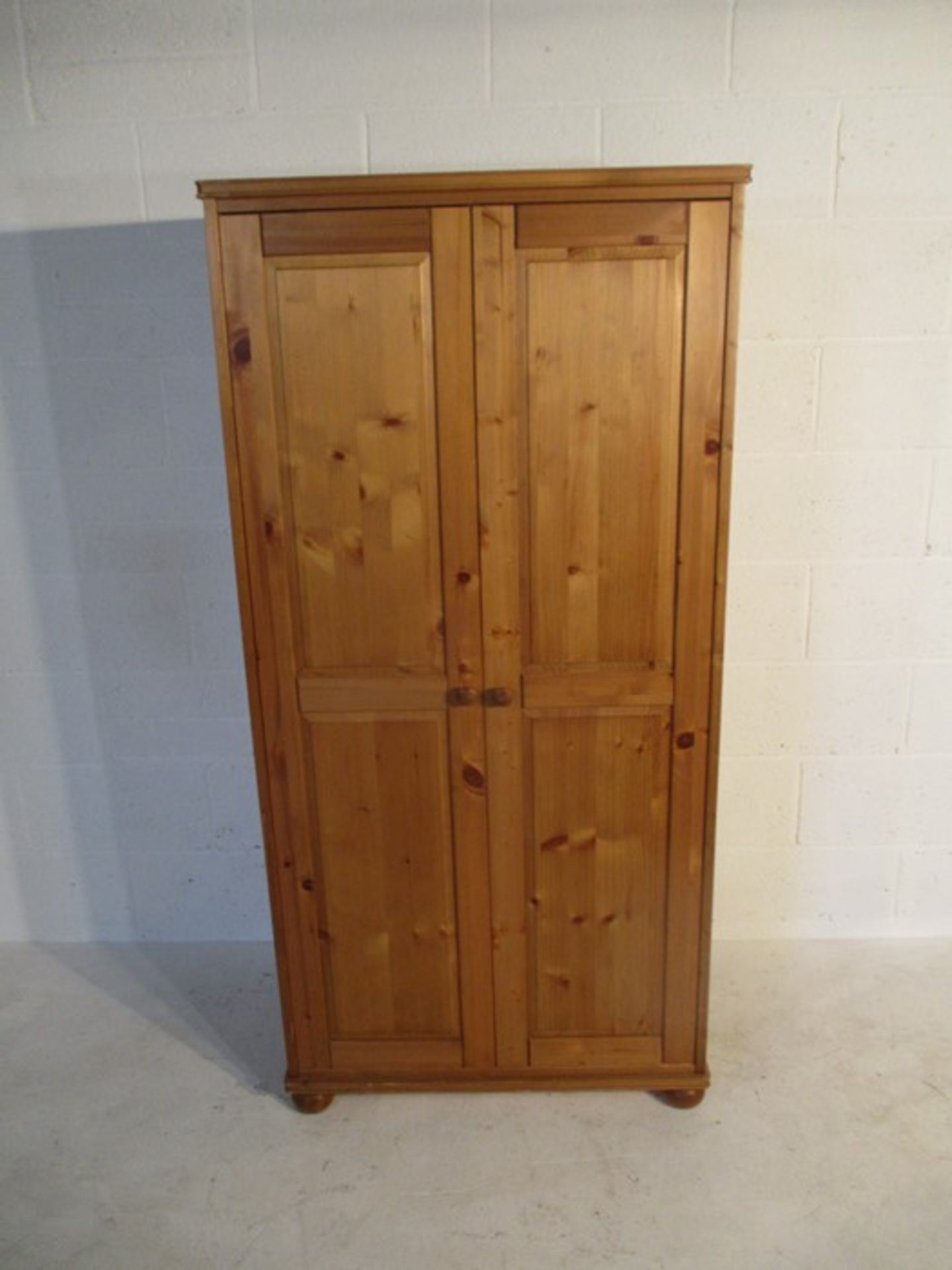 A modern pine wardrobe