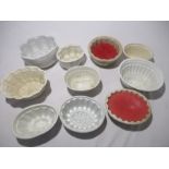 A collection of ceramic jelly moulds