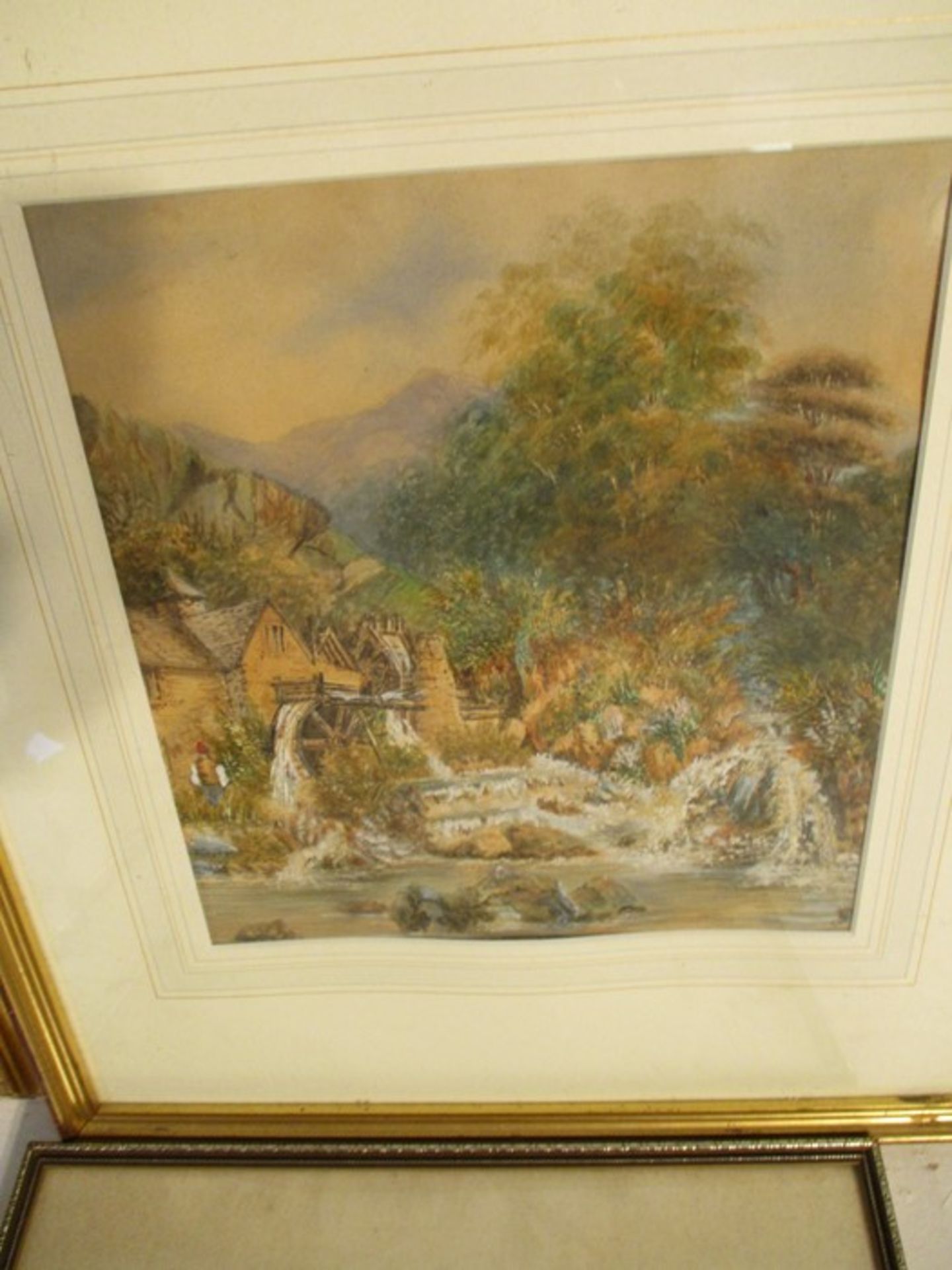 A collection of framed watercolours, prints etc, including a watercolour of cottages by G.Miller & a - Image 9 of 10