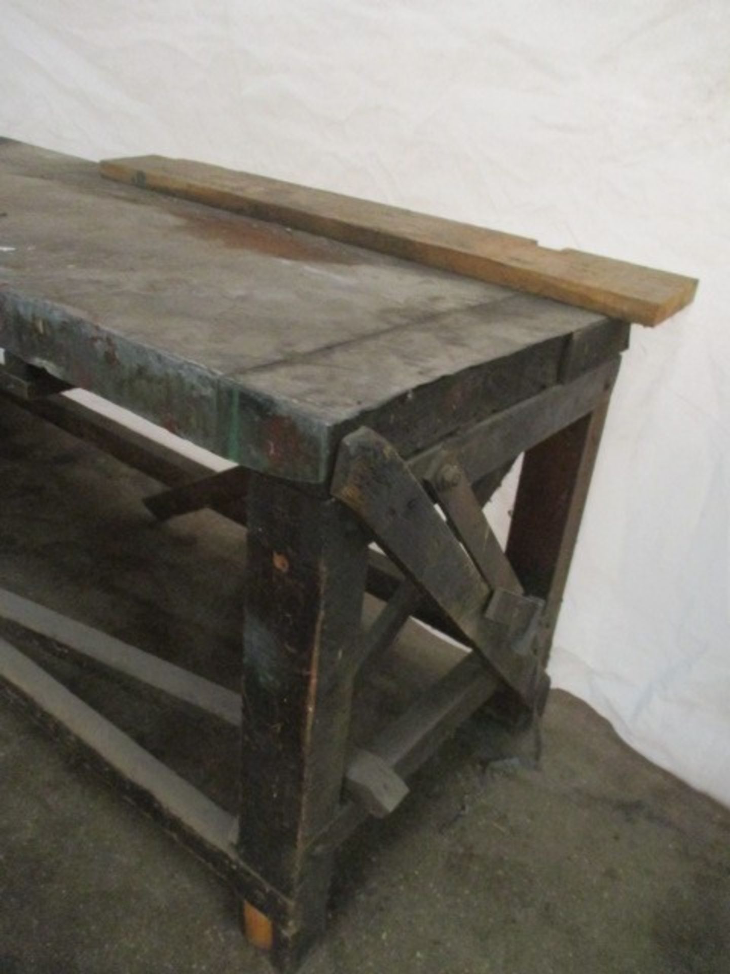 A large industrial workbench with metal covered top. Length 231cm Width 76cm Height 84cm. - Bild 3 aus 16