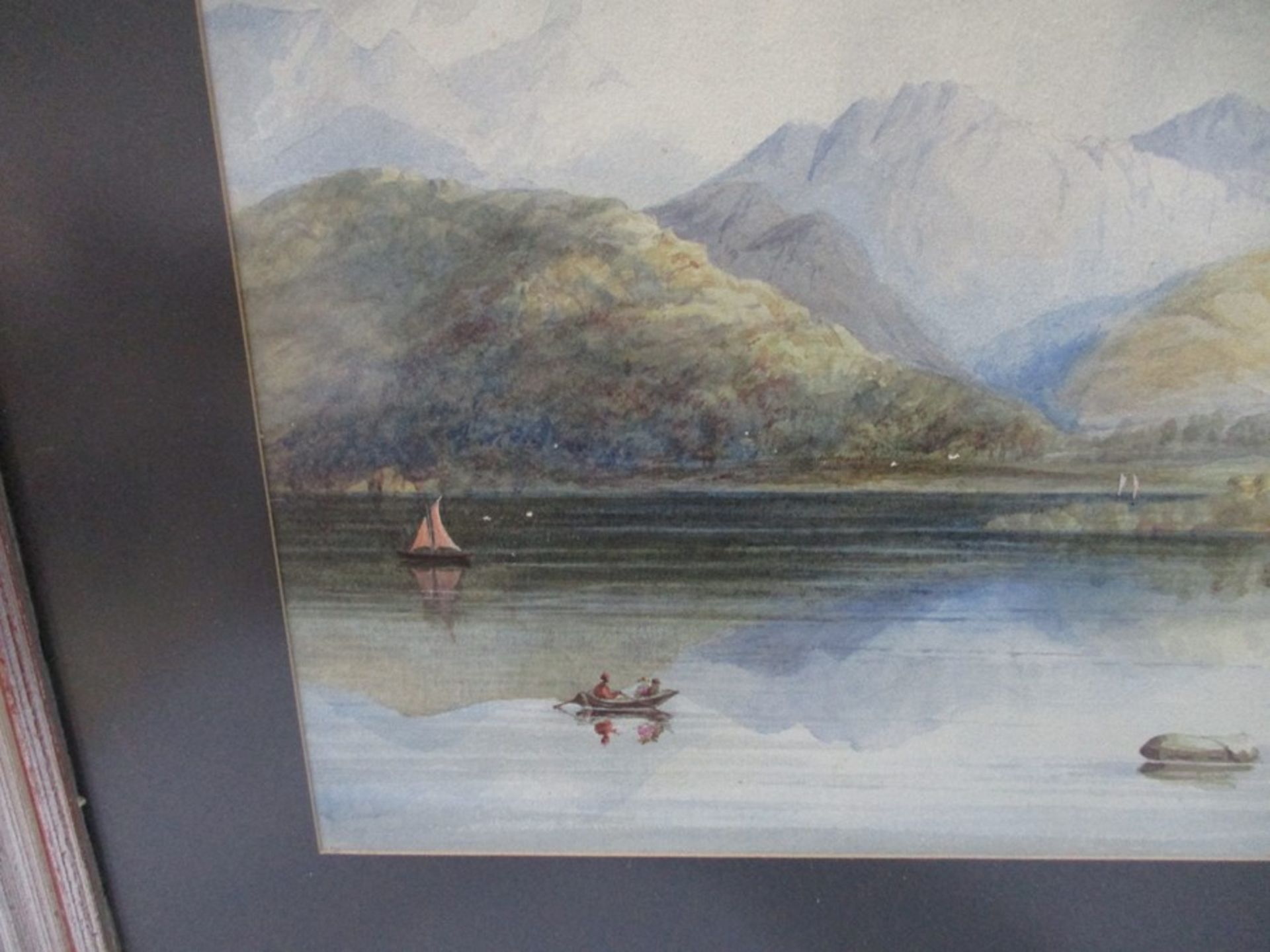 Two watercolour paintings, one of a lake scene and the other a seascape along with an acrylic work - Image 5 of 17