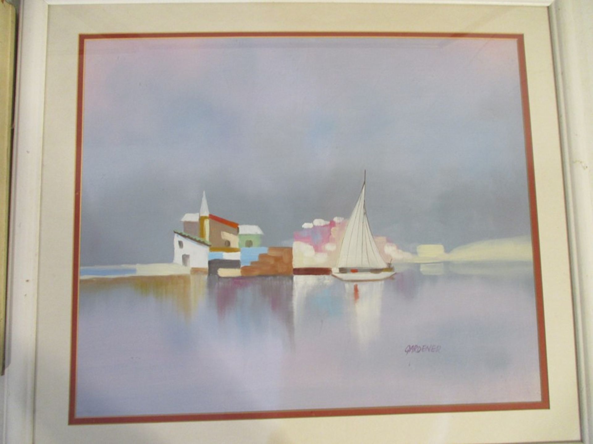 A collection of various framed watercolours, prints etc, including a watercolour of Weymouth beach - Image 8 of 9