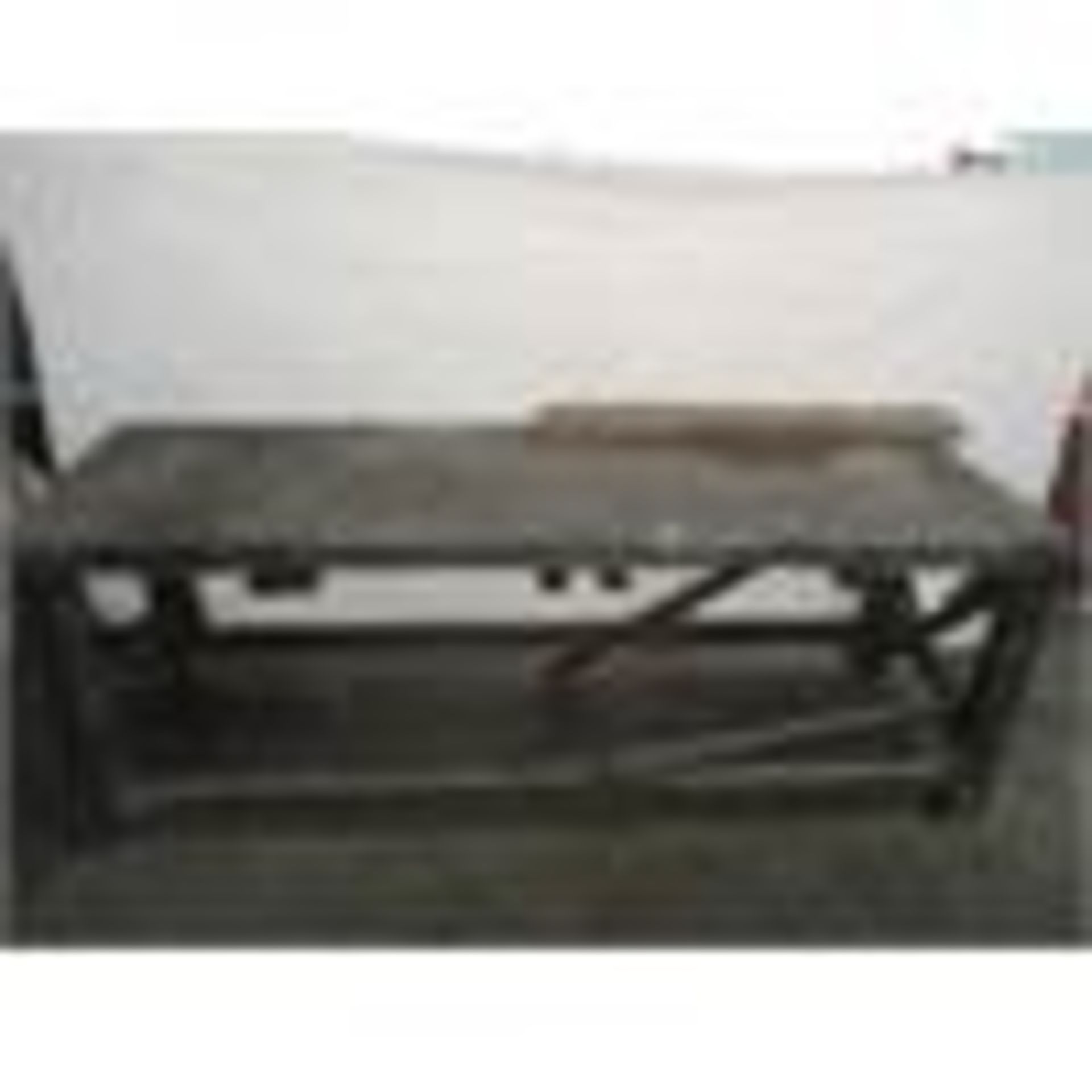 A large industrial workbench with metal covered top. Length 231cm Width 76cm Height 84cm. - Bild 15 aus 16