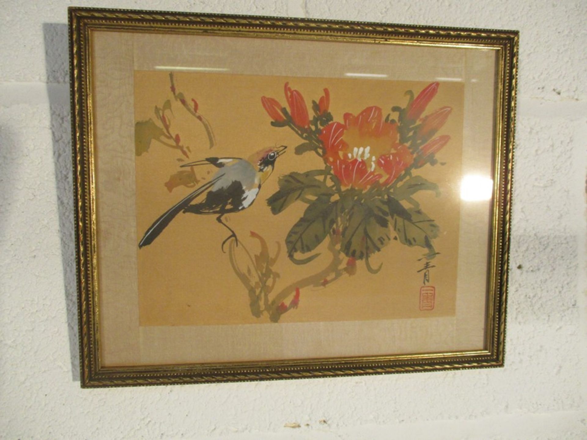 A set of four framed oriental paintings, along with a selection of various sized frames, mounts, - Image 5 of 15