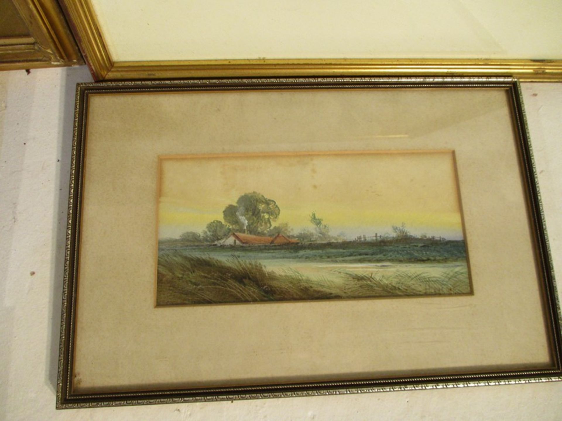 A collection of framed watercolours, prints etc, including a watercolour of cottages by G.Miller & a - Image 10 of 10