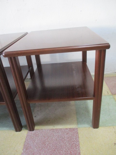 A dark wood nest of tables, along with two occasional tables - Image 6 of 8