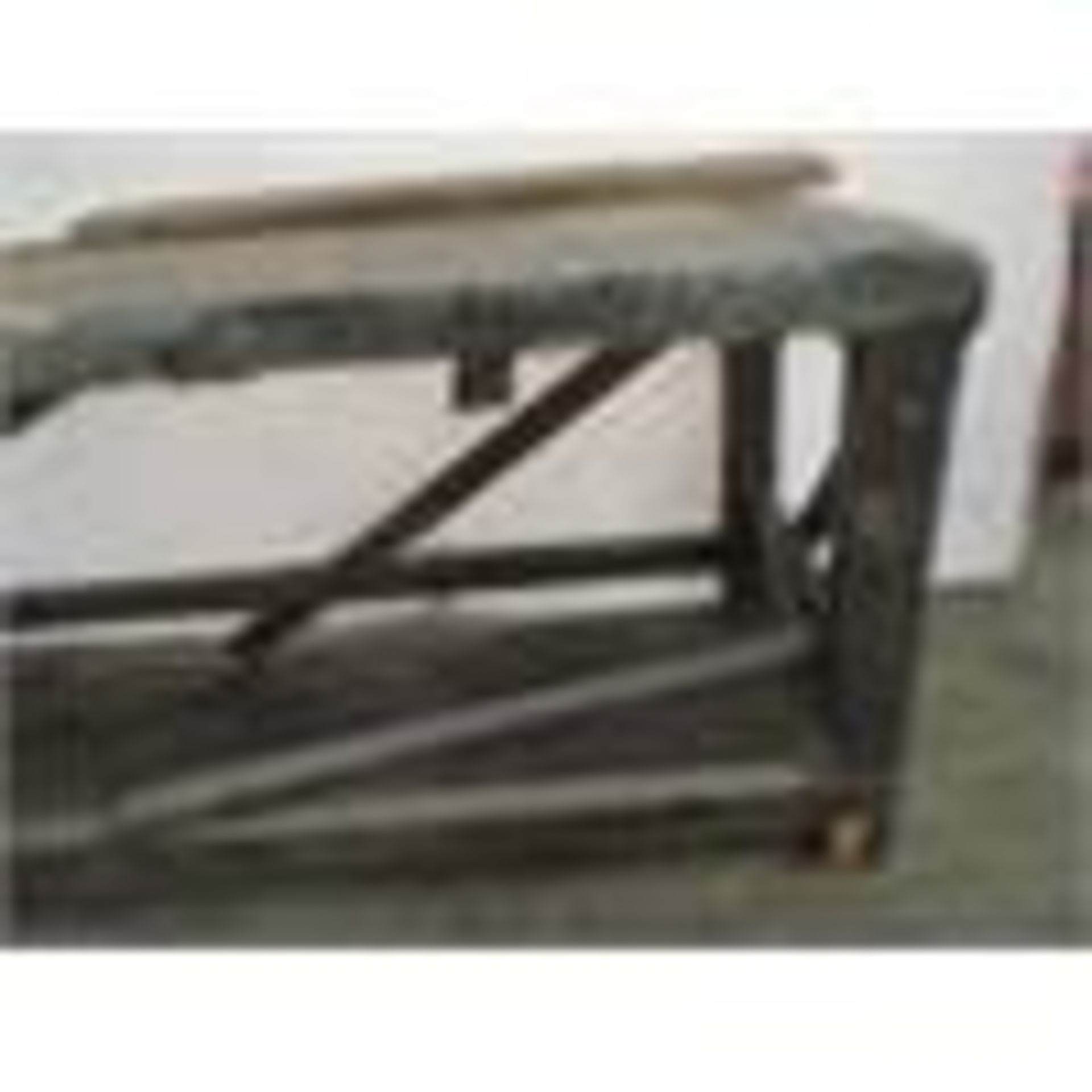 A large industrial workbench with metal covered top. Length 231cm Width 76cm Height 84cm. - Bild 13 aus 16