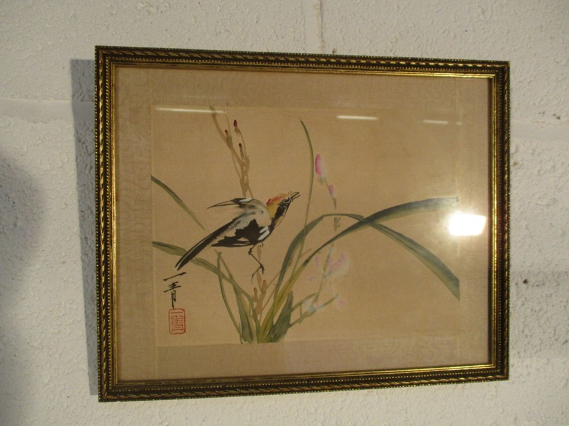 A set of four framed oriental paintings, along with a selection of various sized frames, mounts, - Image 6 of 15