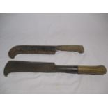 A vintage bill hook by William Swift and another by Elwell