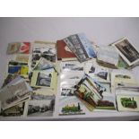 A collection of railway related items including a quantity of postcards, greetings cards and