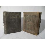 A Victorian leather bound family bible, along with a photo album