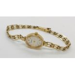 A ladies 9 ct gold Accurist watch with hallmarked strap- total weight 10.3g