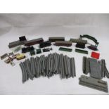 A quantity of Tri-ang OO gauge model railway track, locomotives, carriages, rolling stock, bridges