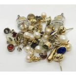 A collection of various earrings including 9ct gold