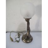 An Art Deco style lamp, the stem formed as a nude lady