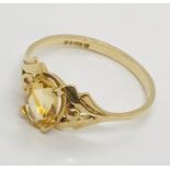 A 9ct gold citrine ladies dress ring