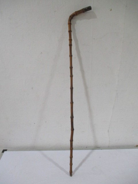 A silver mounted bamboo cane