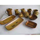 A collection of slipware studio pottery