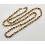 A 9ct gold rope necklace, weight 9.1g