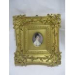 A miniature portrait of Francis Toms (?) circa 1804 in ornate gilt frame, handwritten label to