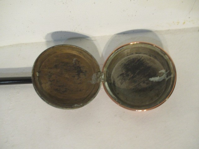 A large copper lidded saucepan (Stockholm), along with copper pan and bed warmer - Image 12 of 12