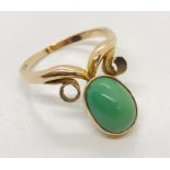 A continental gold ring set with turquoise