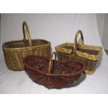 Three wicker baskets