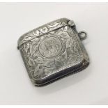 A hallmarked silver vesta case