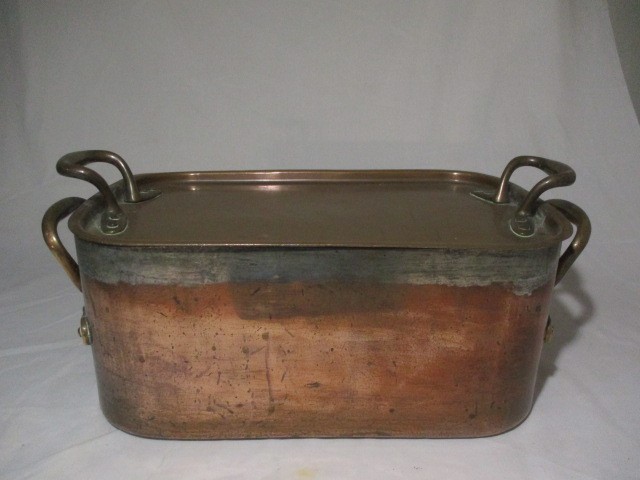 A large copper lidded saucepan (Stockholm), along with copper pan and bed warmer - Image 5 of 12