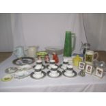 A collection of assorted china including a part Royal Doulton Carlyle coffee set, Crown Devon,