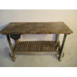 A vintage workbench with Woden no.192 vice attached