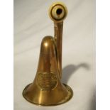 A 19th Century brass ear trumpet "Wrights Improved Baugh Fecit Successors to S Shepherd, 199 The