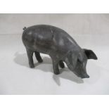 A bronze sculpture of pig - length approx. 49cm