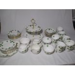 A Colclough ivy pattern part tea set including twelve cups/saucers, twelve side plates, cake