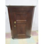 A Georgian corner hanging cupboard with panelled door.