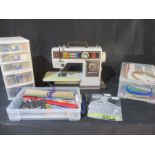 A Fristar Star 110 sewing machine along with a large quantity of sewing, knitting and embroidery