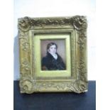 A miniature portrait of a gentleman, signed to reverse S J Stump ( Samuel John Stump 1778-1863)