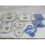 A collection of five pieces of Copeland Spode Dragon Urn pattern including meat platters, along with
