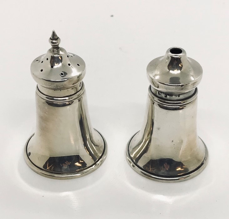 A cased hallmarked silver salt and pepper set - Image 2 of 2