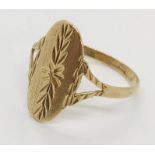 A 9ct gold ladies signet ring weight 1.5g