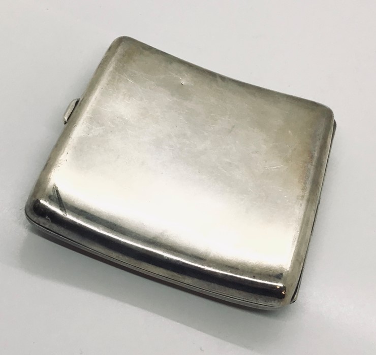 A hallmarked silver cigarette case, weight 112g - Image 3 of 3