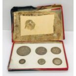 1927 Royal Mint King George V proof set of coins in original box (box A/F). Six Coins.