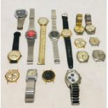 An interesting collection of vintage wrist watches including Tissot Seastar, Hudson, Avia, Tegrov,