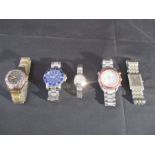 A collection of five watches including Bosch, Seiko and Citizen etc.