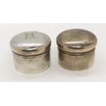 A pair of hallmarked silver lidded pots total weight 50.2g
