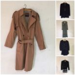 A collection of vintage designer dresses, coats etc including Asprey, Escada, Salvatore Ferragamo,