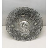 A large continental silver (800) basket with pierced rim and repousse decoration A/F