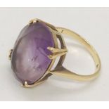 A 9 ct gold ring set with an amethyst